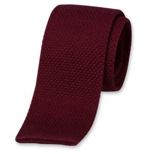 Cravate tricot bordeaux – Image 1