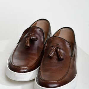 Mocassin marron en cuir – Image 1