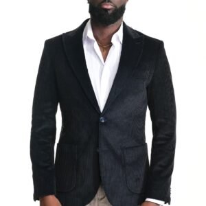 Blazer Velours Bleu Marine – Image 2