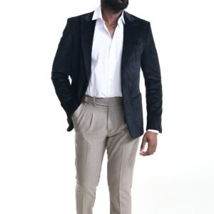 Blazer Velours Bleu Marine – Image 1